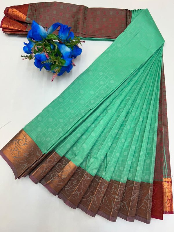 Premium Poontamil Soft Silk Saree with Jacquard Blouse for Festival Wear