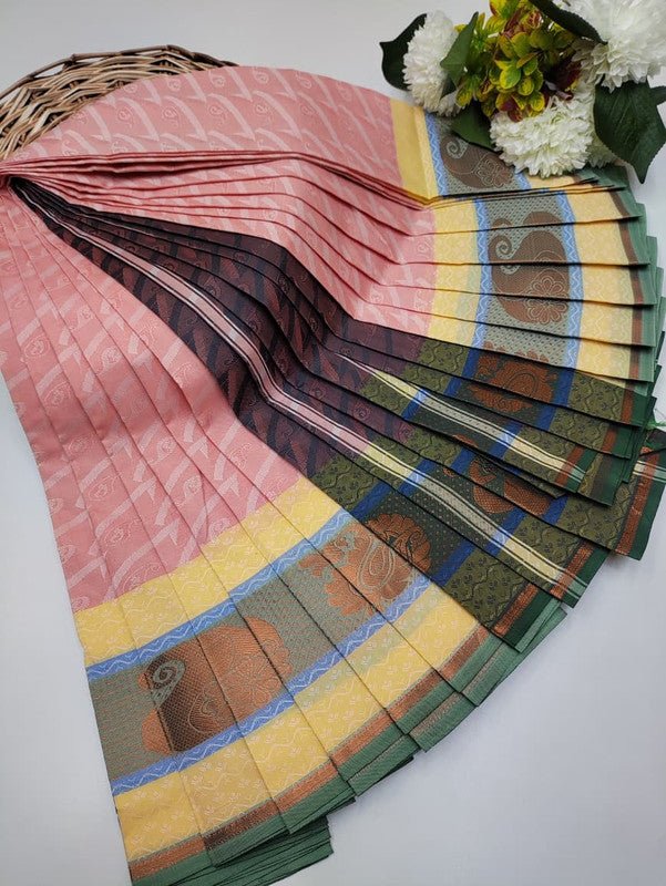 Premium Poontamil Soft Silk Saree with Jacquard Blouse for Festival Wear