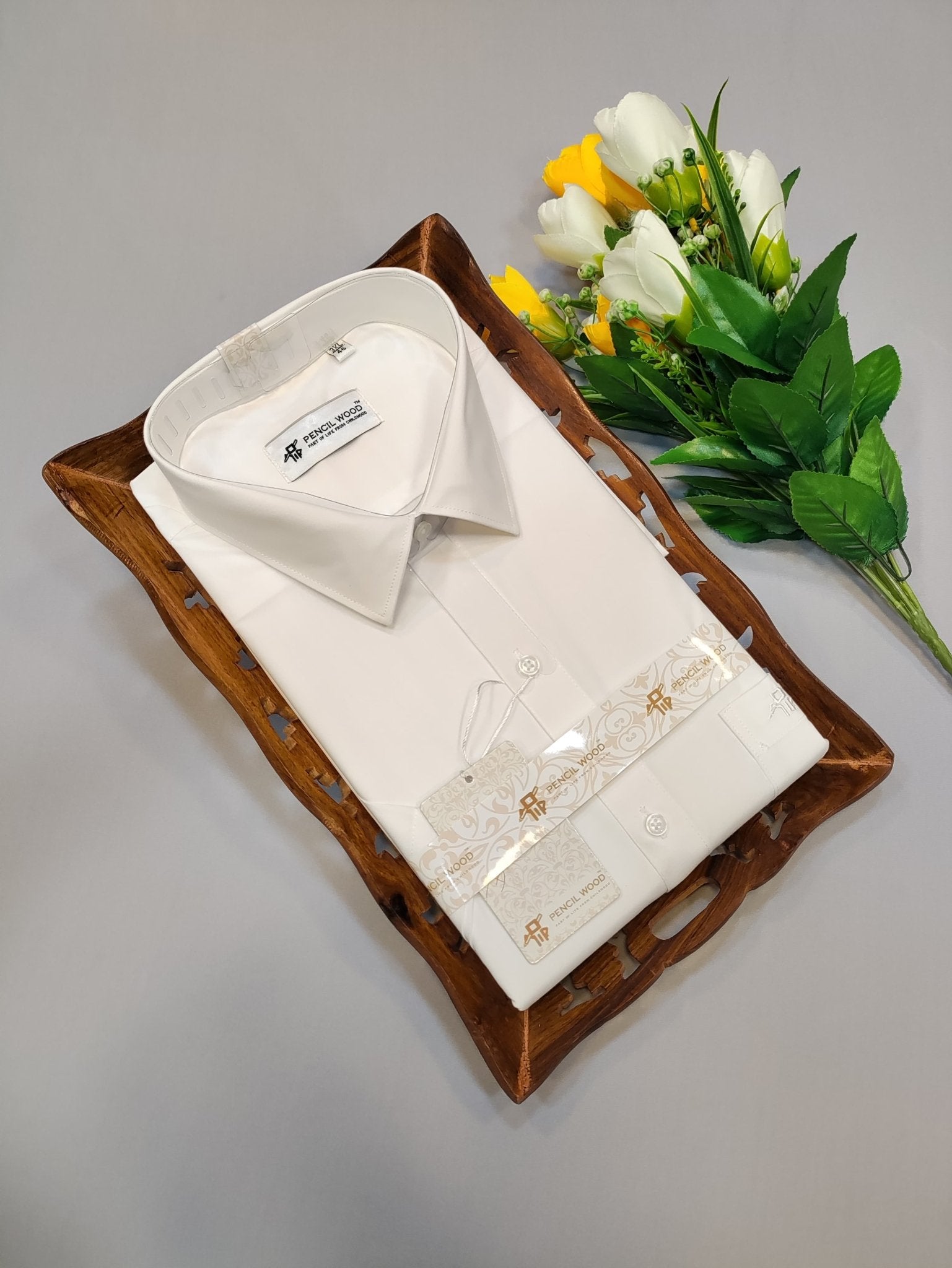 Elegant white cotton shirt for men suitable for weddings