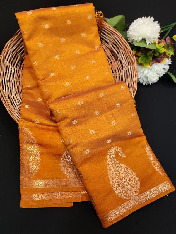 Pure Banarasi Raw Silk Saree with Zari for festival wear