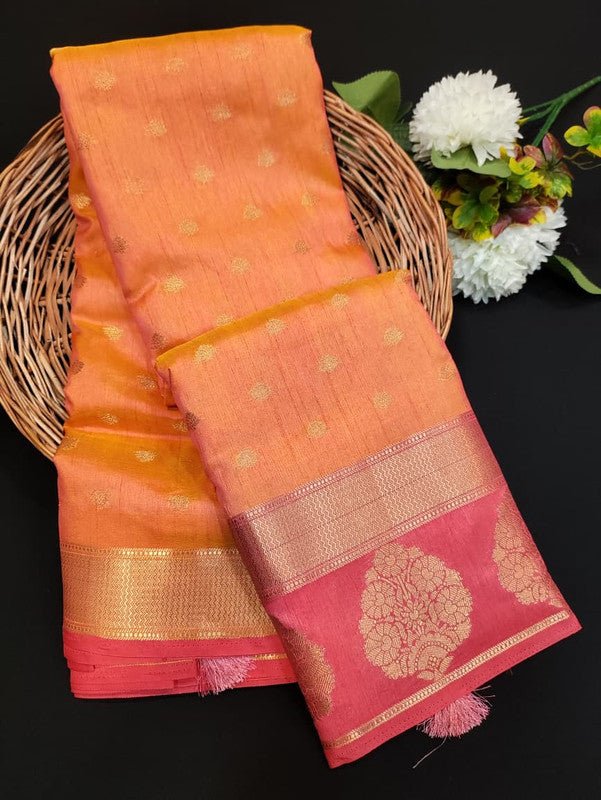 Pure Banarasi Raw Silk Saree with Zari for festival wear