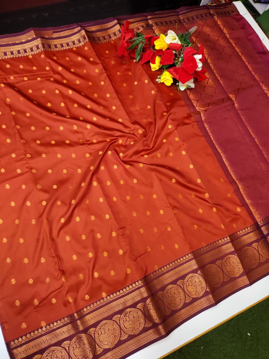 Rust Orange Saree RG52