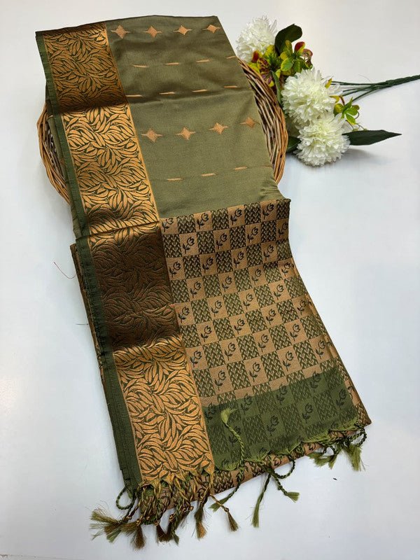 Semi Pure Art Silk Saree with elegant zari work for wedding wear