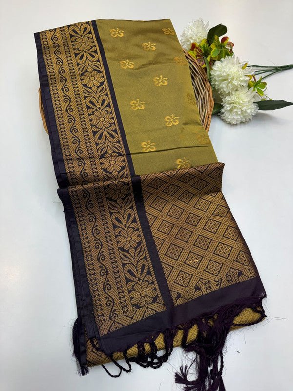 Semi Pure Art Silk Saree with elegant zari work for wedding wear