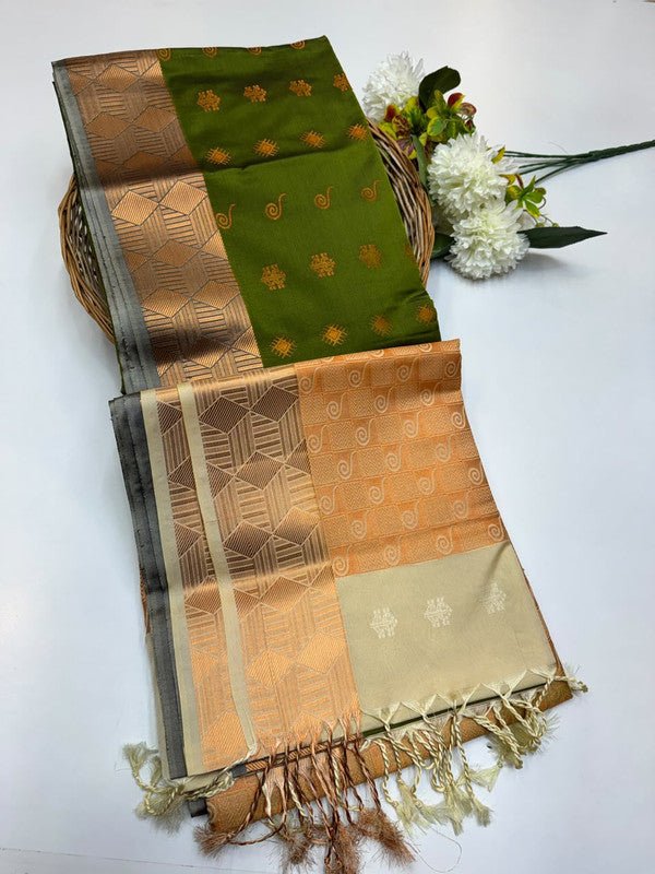 Semi Pure Art Silk Saree with elegant zari work for wedding wear