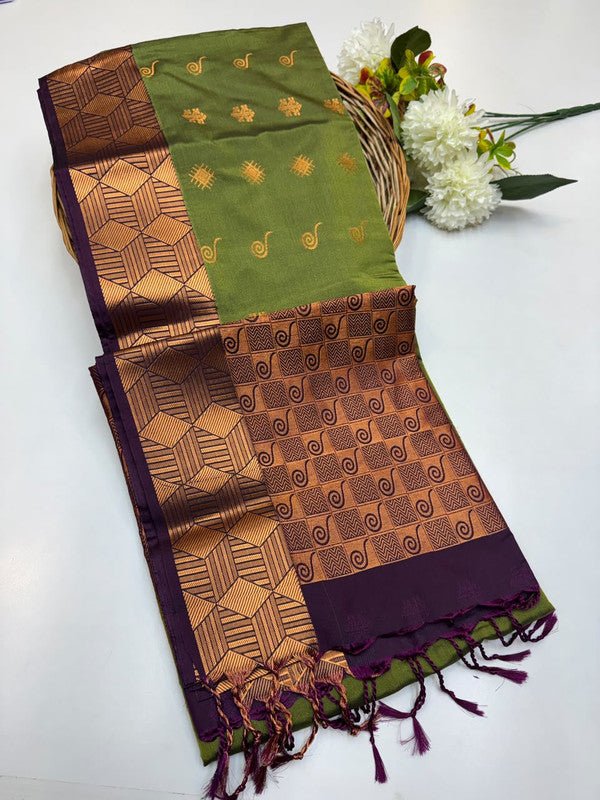Semi Pure Art Silk Saree with elegant zari work for wedding wear