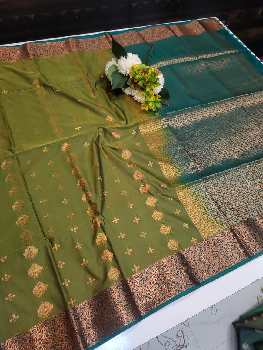 Semi Pure Art Silk Saree with elegant zari work for wedding wear