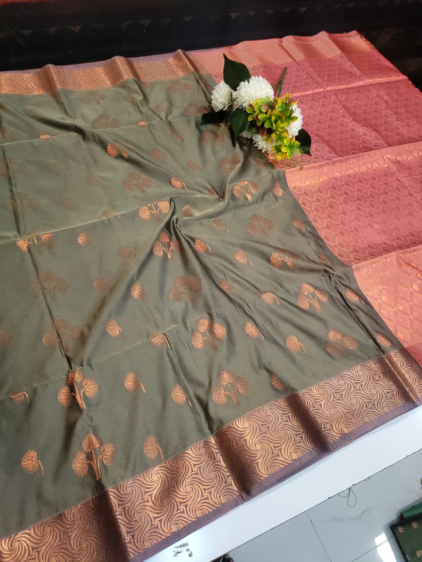 Semi Pure Art Silk Saree with elegant zari work for wedding wear