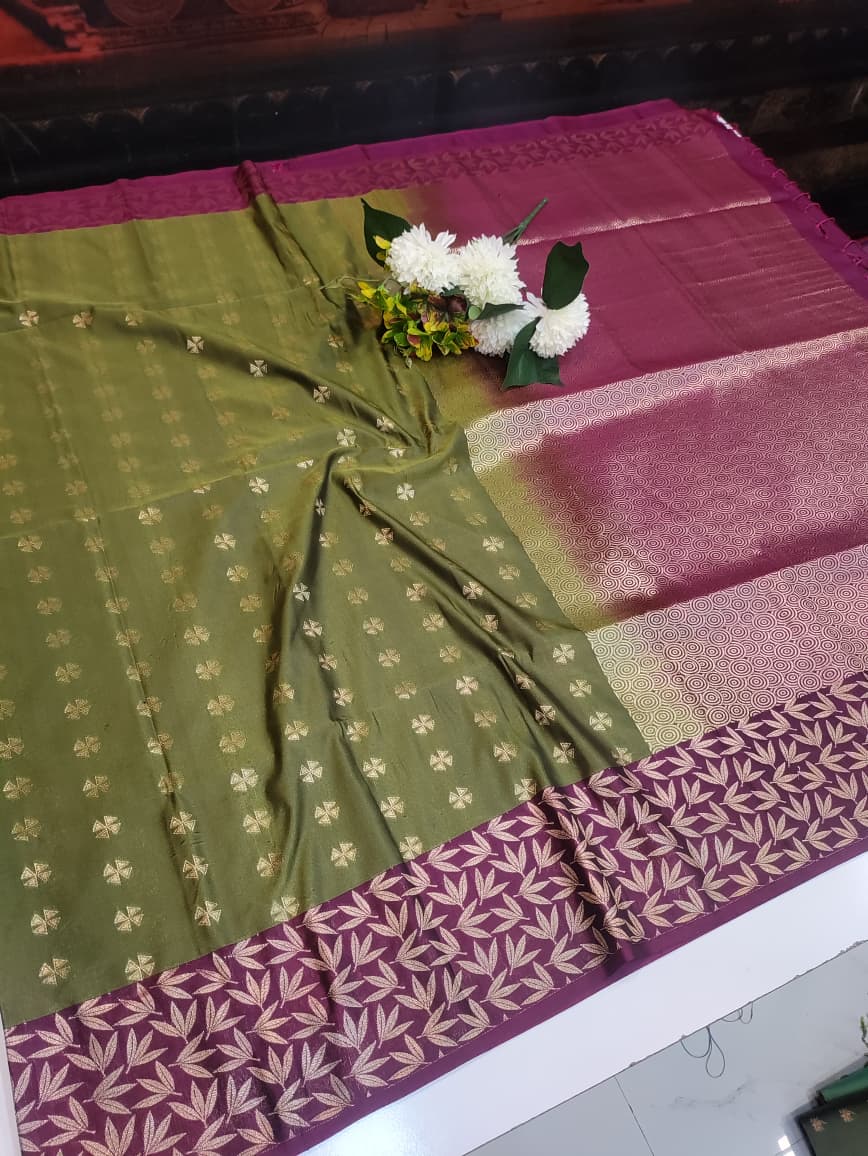 Semi Pure Art Silk Saree with elegant zari work for wedding wear