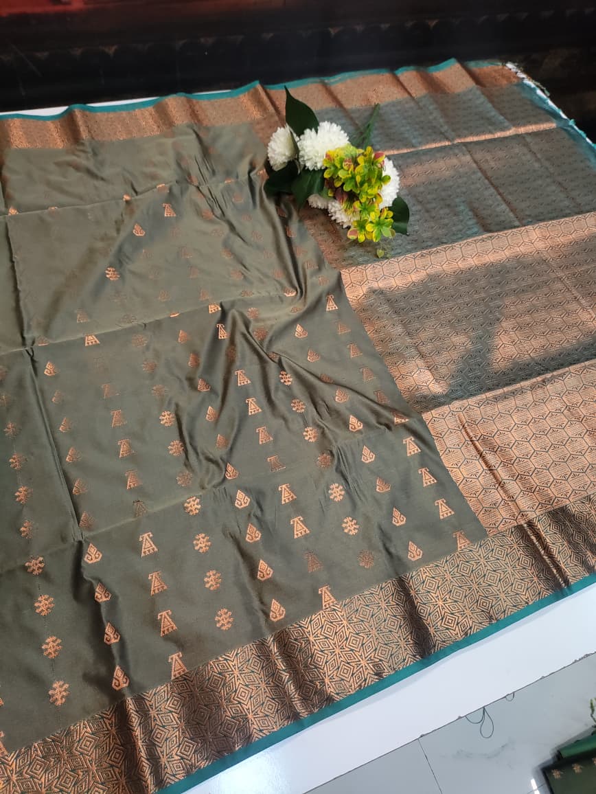Semi Pure Art Silk Saree with elegant zari work for wedding wear