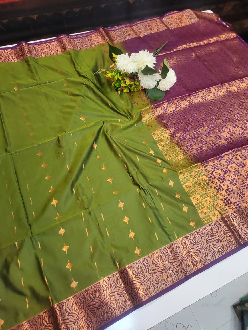 Semi Pure Art Silk Saree with elegant zari work for wedding wear
