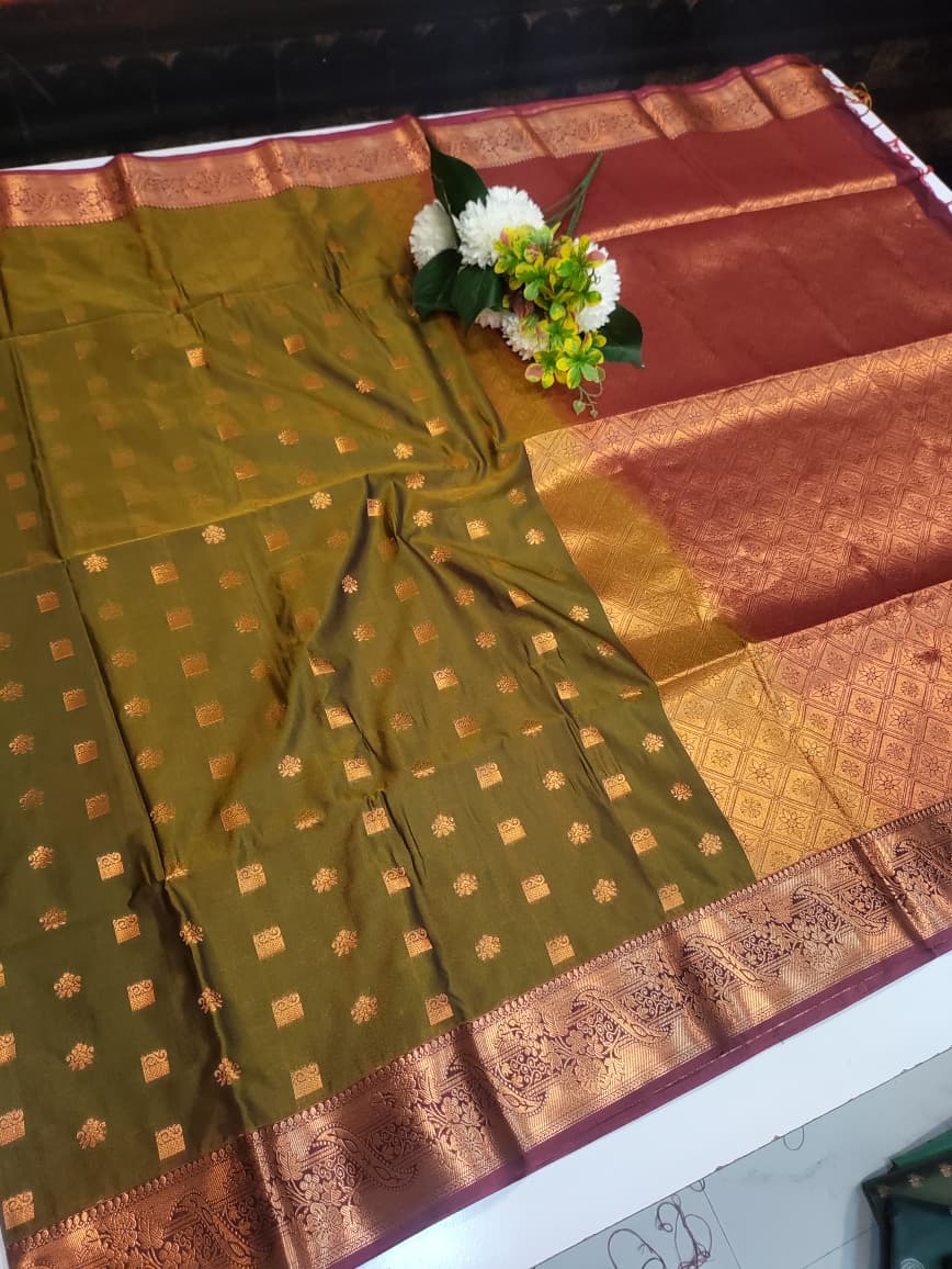 Semi Pure Art Silk Saree with elegant zari work for wedding wear