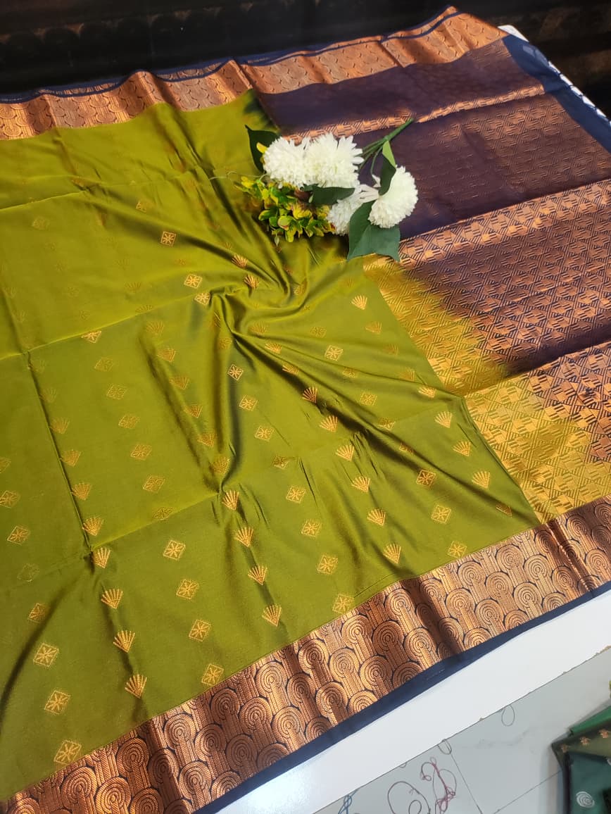 Semi Pure Art Silk Saree with elegant zari work for wedding wear