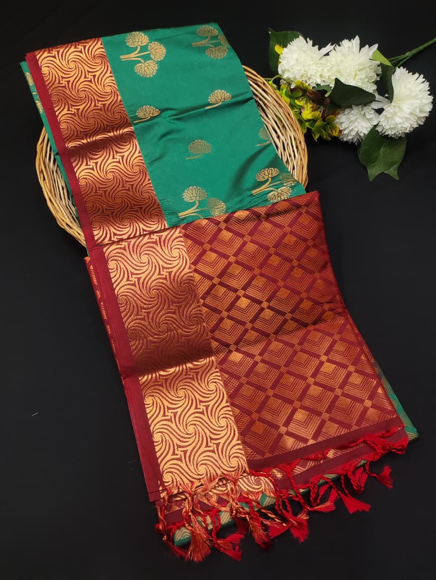 Semi Pure Art Silk Saree with elegant zari work for wedding wear