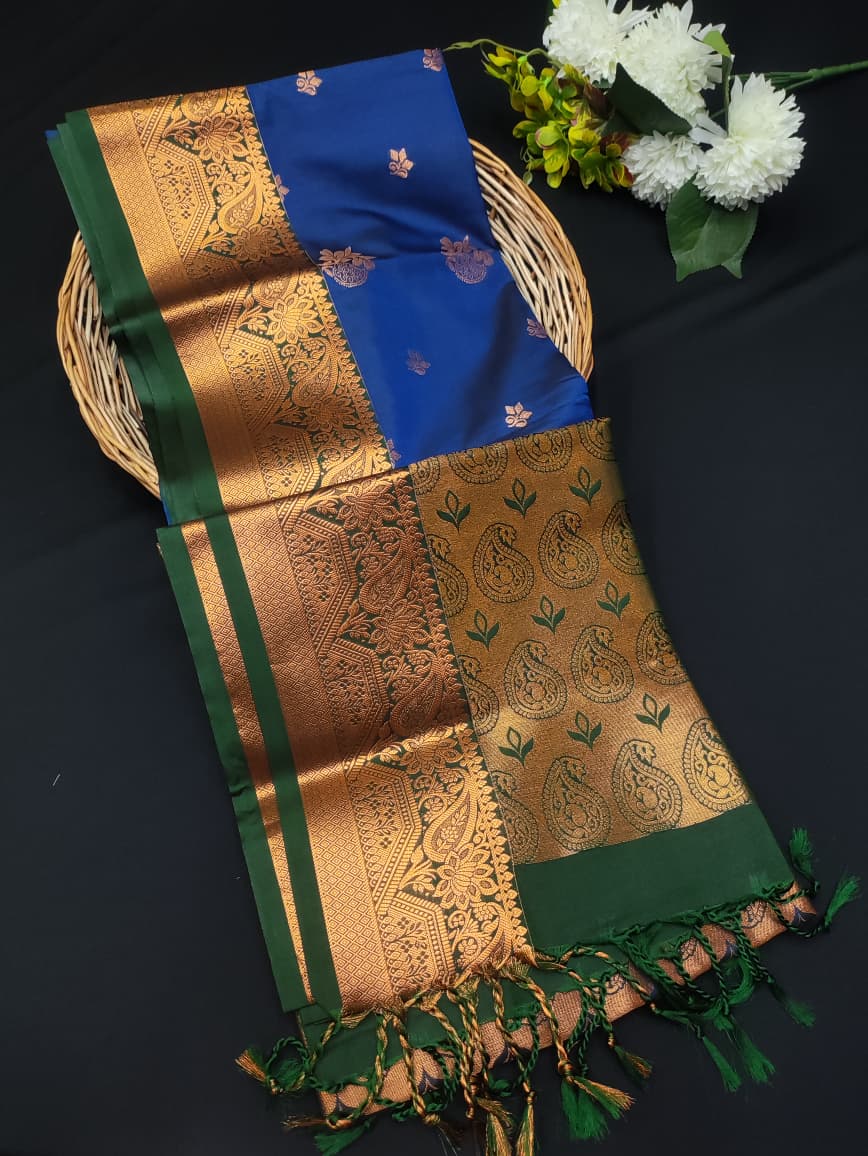 Semi Pure Art Silk Saree with elegant zari work for wedding wear