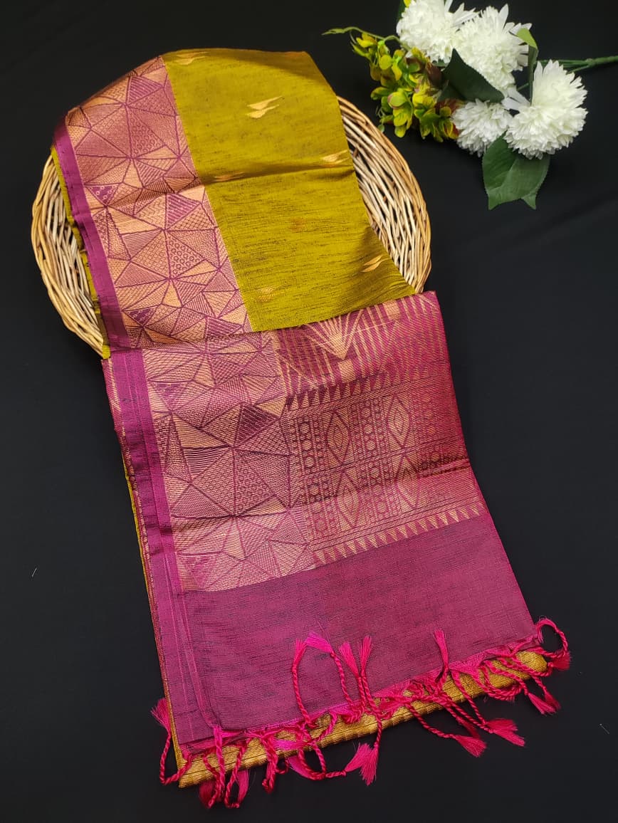 Semi Pure Art Silk Saree with elegant zari work for wedding wear