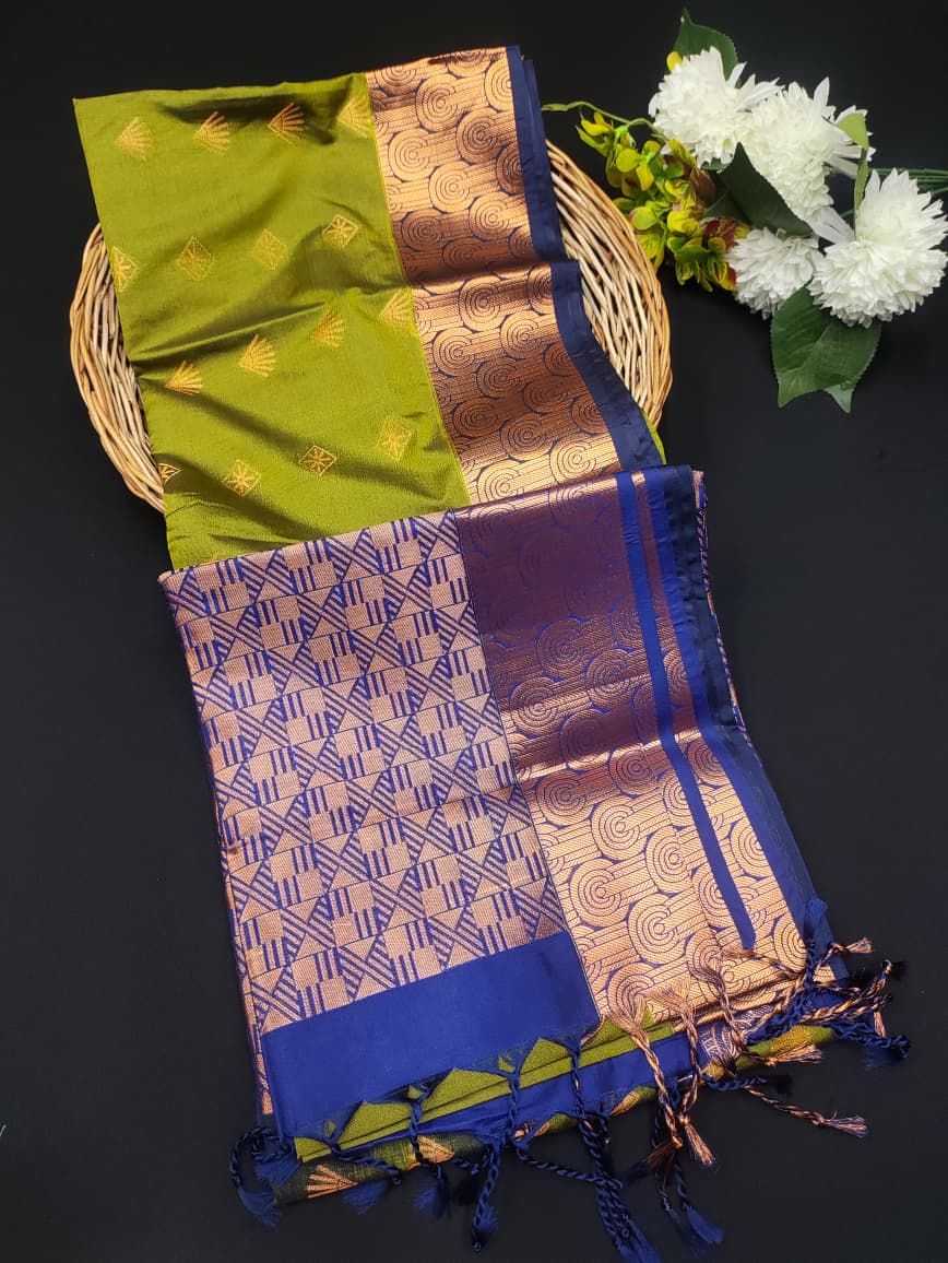 Semi Pure Art Silk Saree with elegant zari work for wedding wear