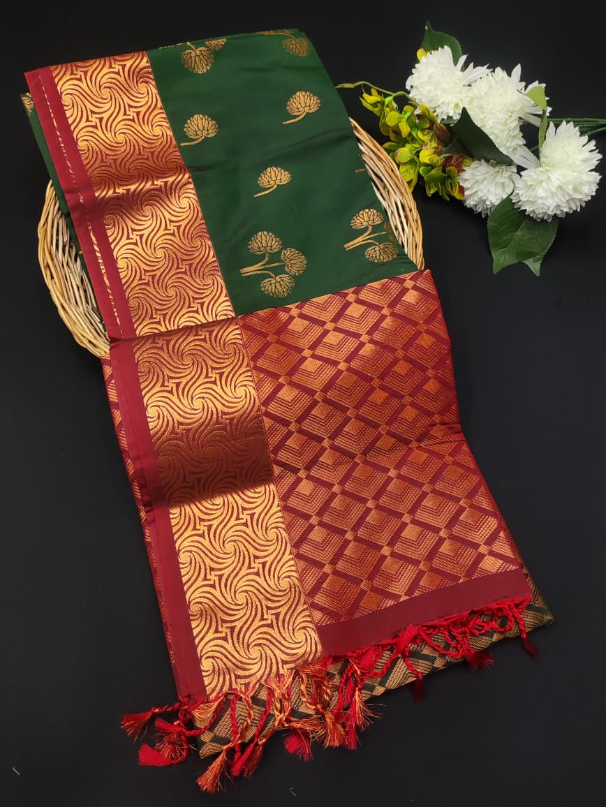 Semi Pure Art Silk Saree with elegant zari work for wedding wear