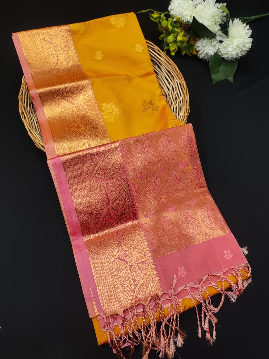 Semi Pure Art Silk Saree with elegant zari work for wedding wear