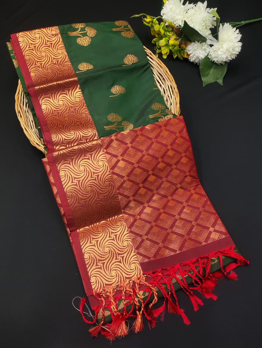 Semi Pure Art Silk Saree with elegant zari work for wedding wear