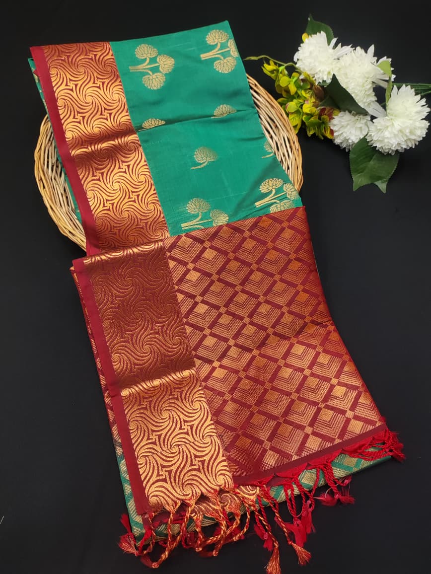 Semi Pure Art Silk Saree with elegant zari work for wedding wear