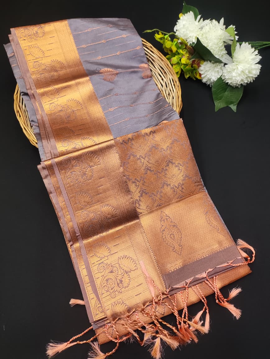 Semi Pure Art Silk Saree with elegant zari work for wedding wear