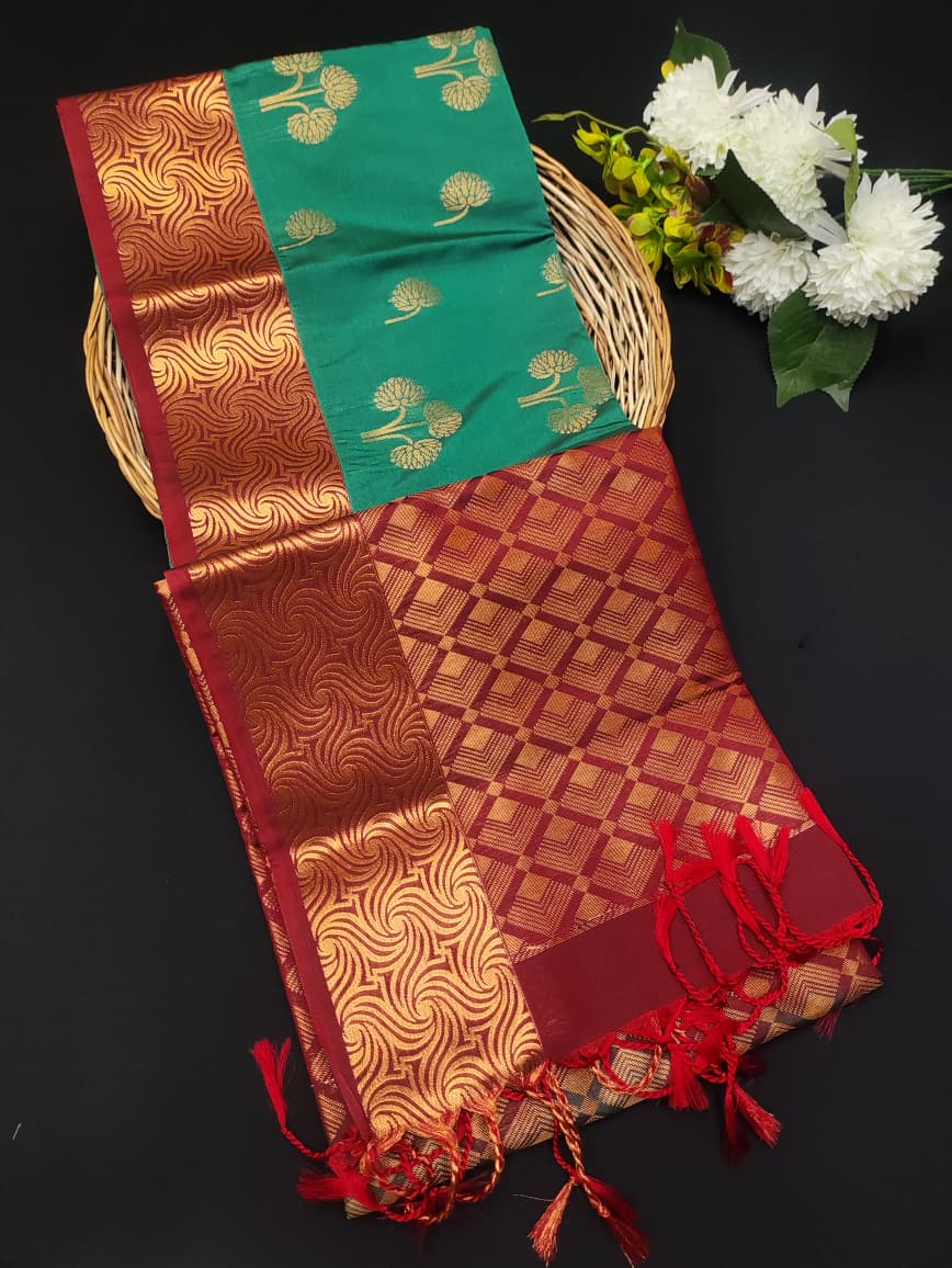 Semi Pure Art Silk Saree with elegant zari work for wedding wear