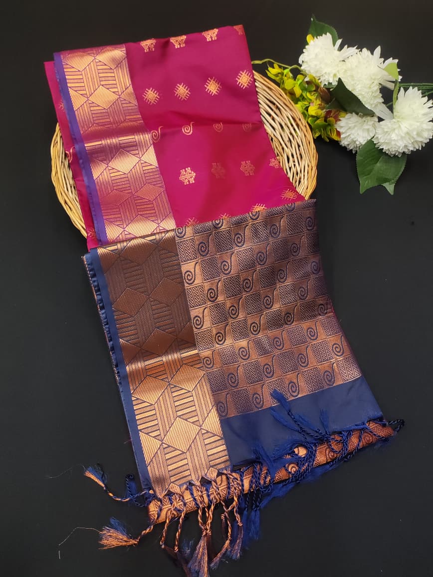 Semi Pure Art Silk Saree with elegant zari work for wedding wear