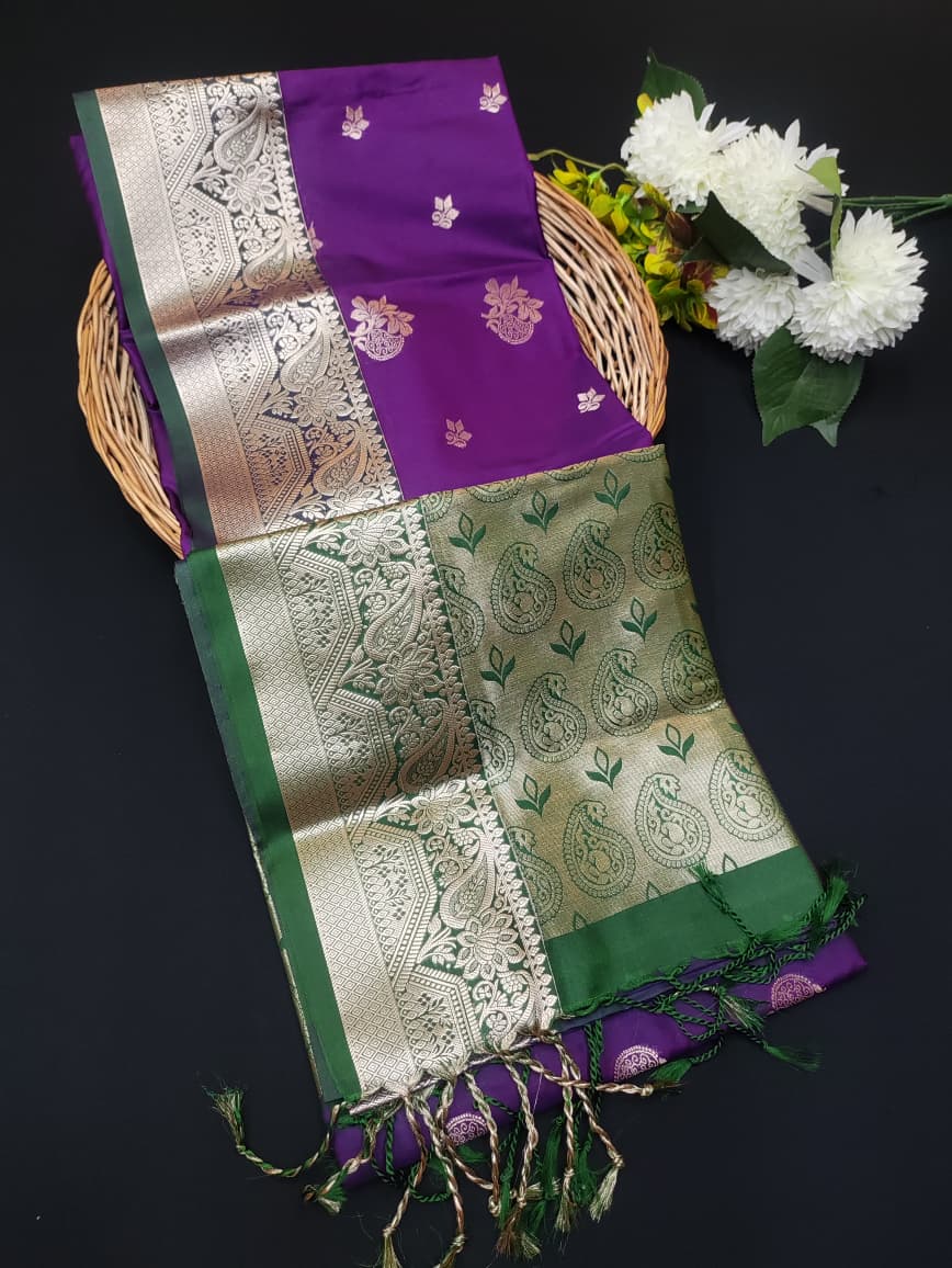Semi Pure Art Silk Saree with elegant zari work for wedding wear