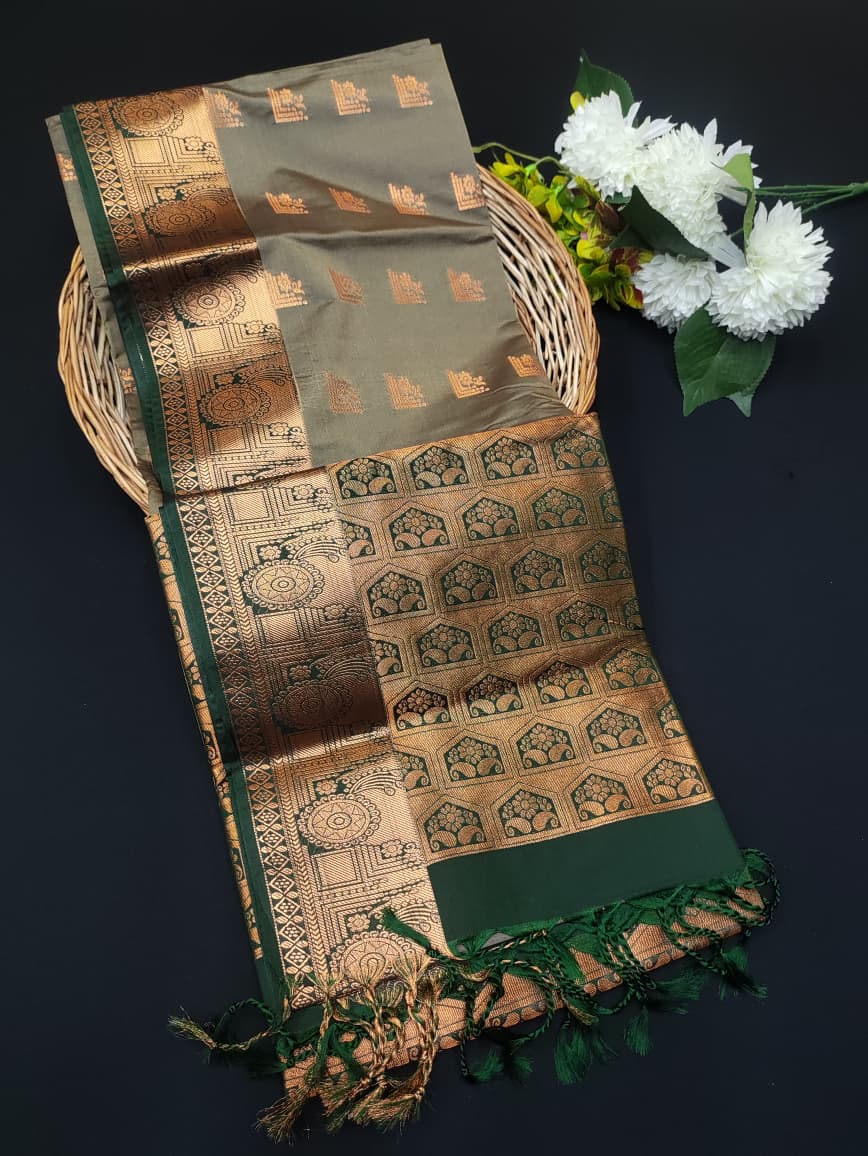 Semi Pure Art Silk Saree with elegant zari work for wedding wear