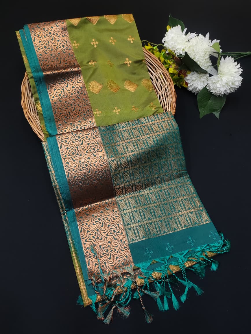 Semi Pure Art Silk Saree with elegant zari work for wedding wear