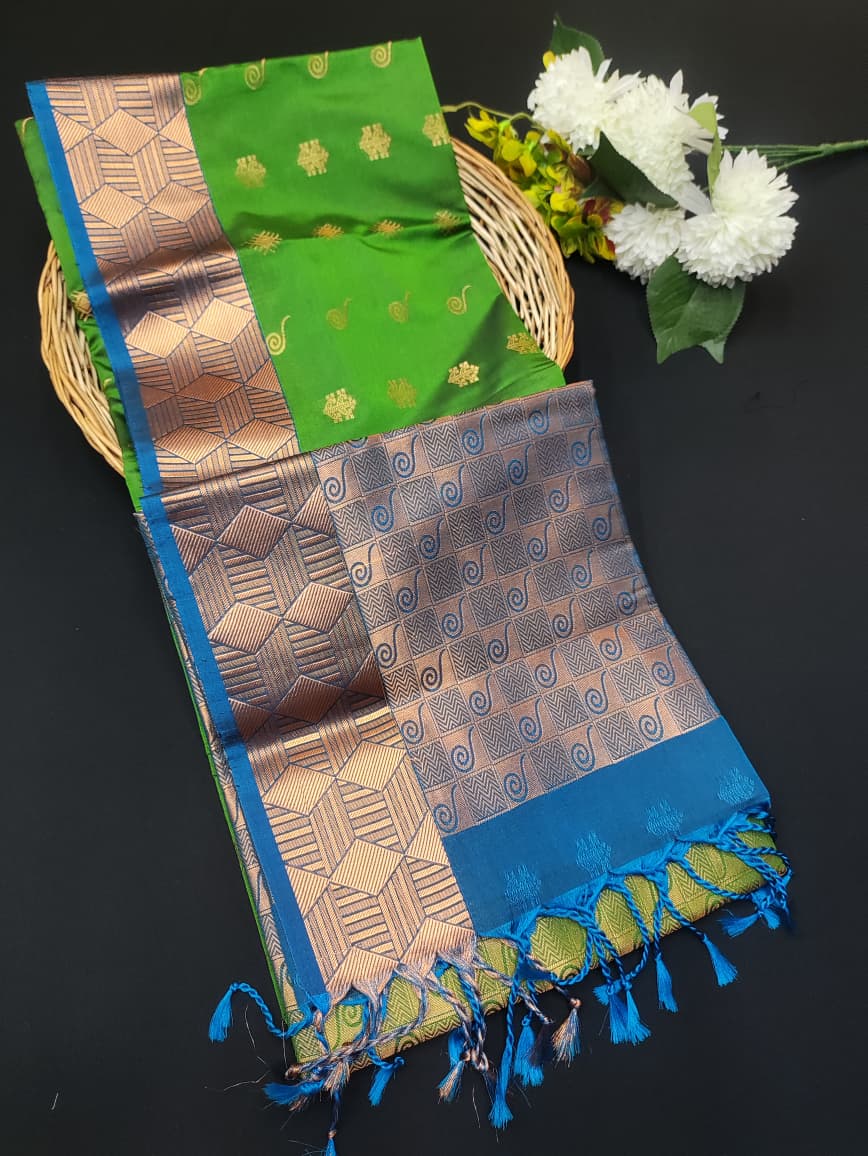 Semi Pure Art Silk Saree with elegant zari work for wedding wear