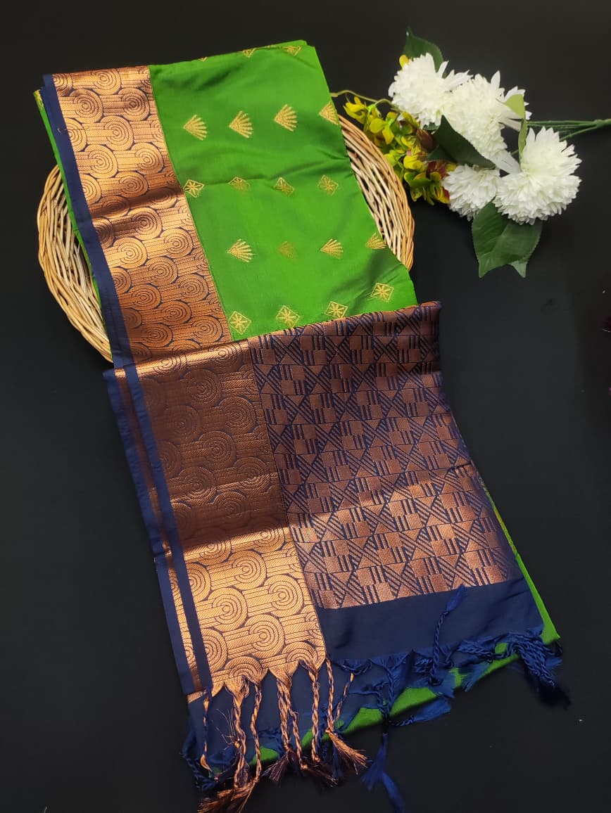 Semi Pure Art Silk Saree with elegant zari work for wedding wear