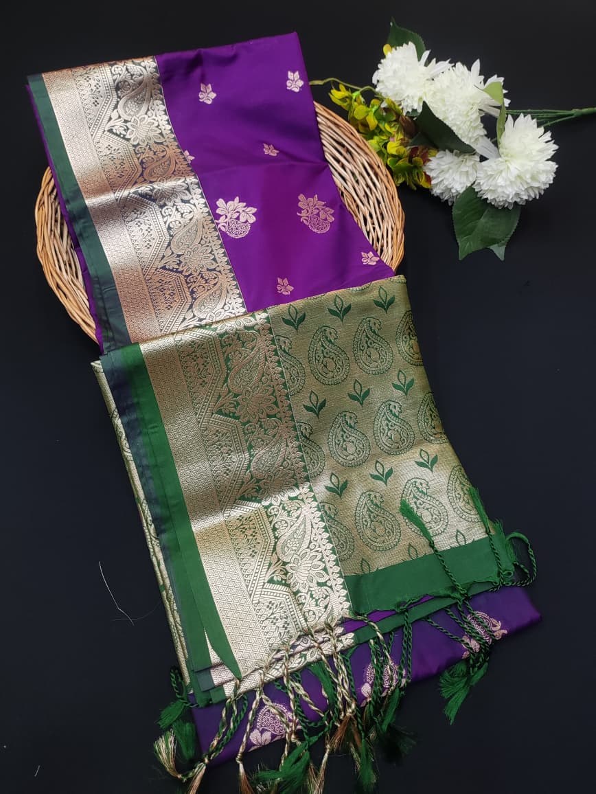Semi Pure Art Silk Saree with elegant zari work for wedding wear