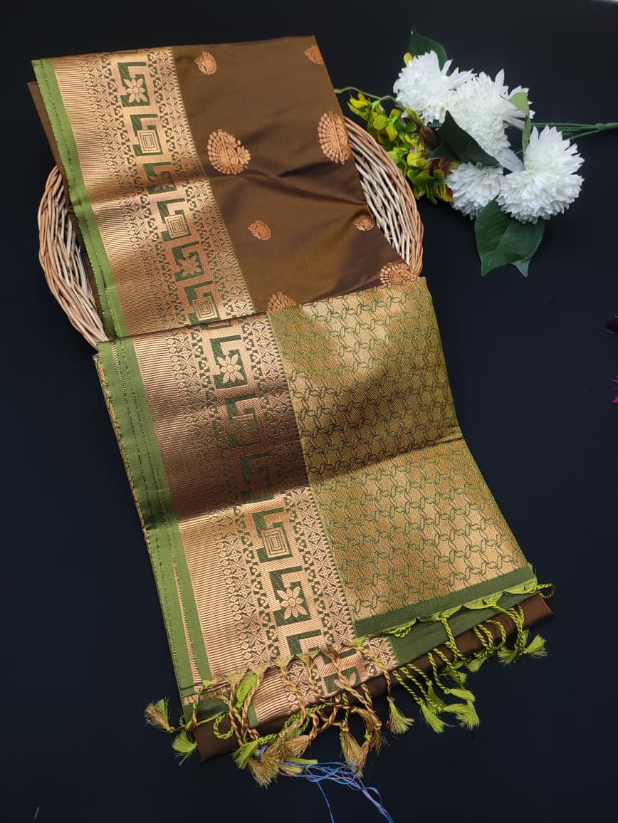 Semi Pure Art Silk Saree with elegant zari work for wedding wear