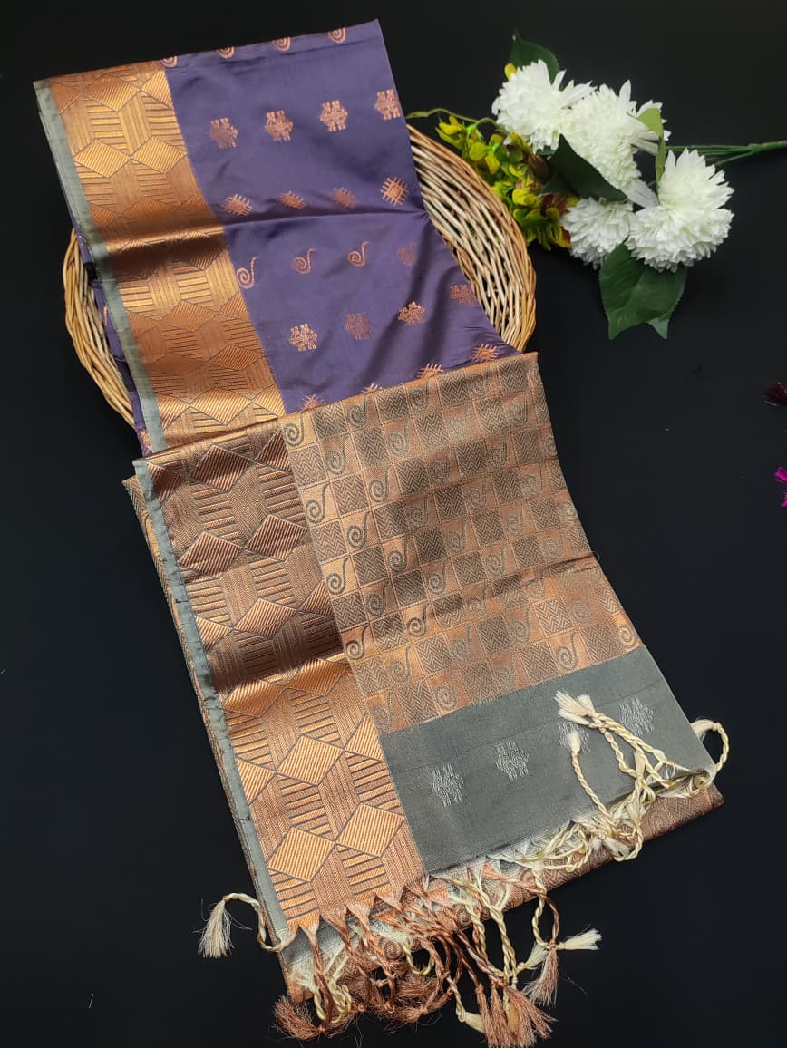 Semi Pure Art Silk Saree with elegant zari work for wedding wear