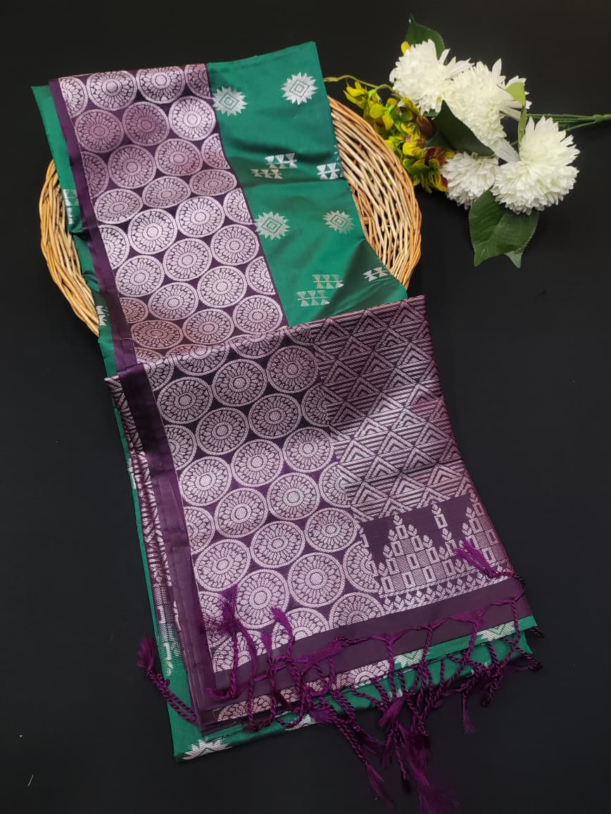 Semi Pure Art Silk Saree with elegant zari work for wedding wear