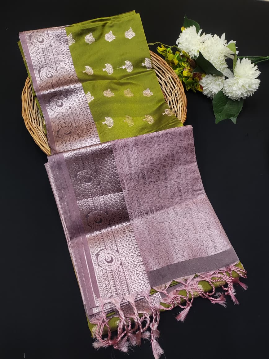 Semi Pure Art Silk Saree with elegant zari work for wedding wear