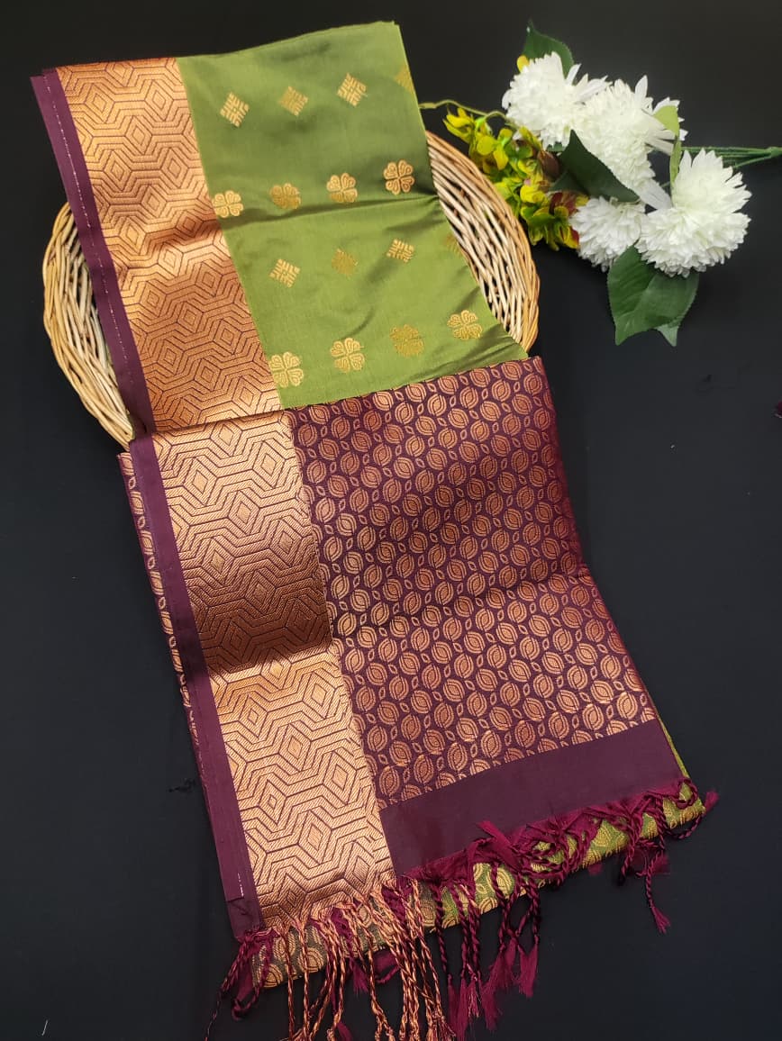 Semi Pure Art Silk Saree with elegant zari work for wedding wear