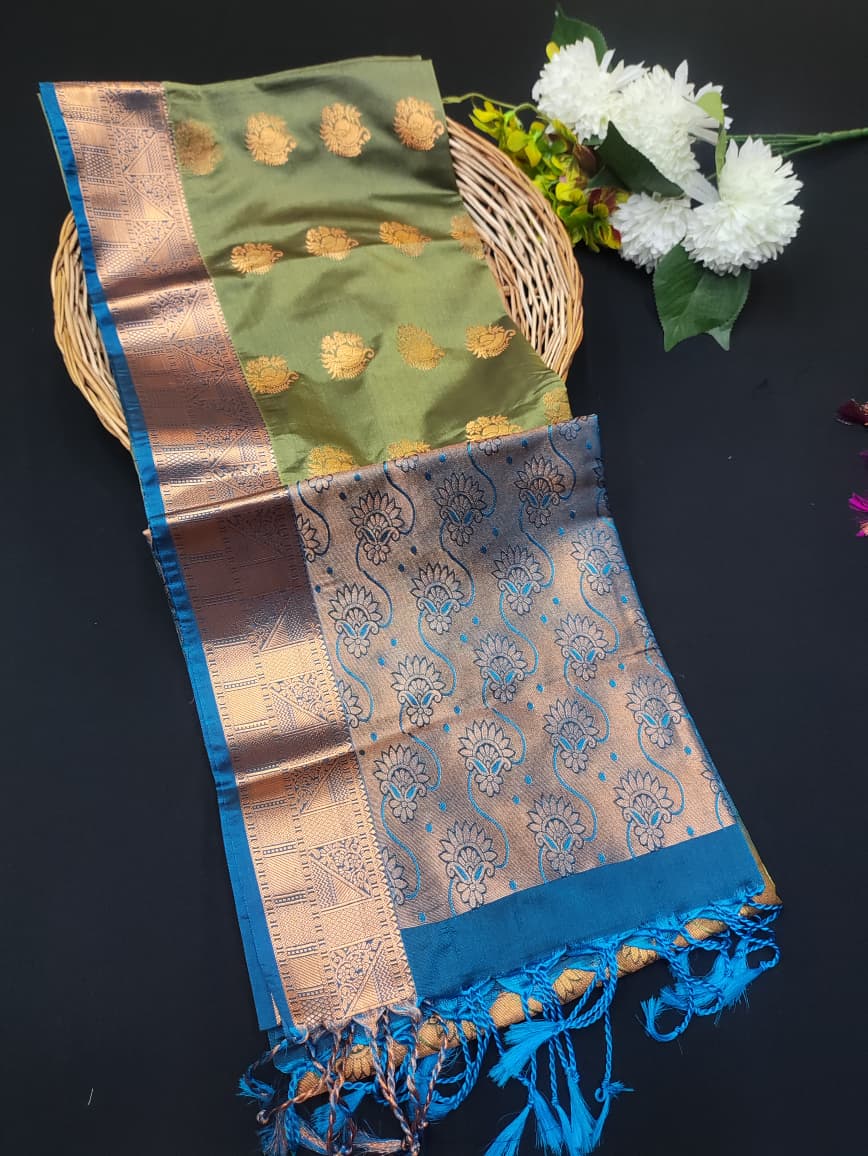 Semi Pure Art Silk Saree with elegant zari work for wedding wear