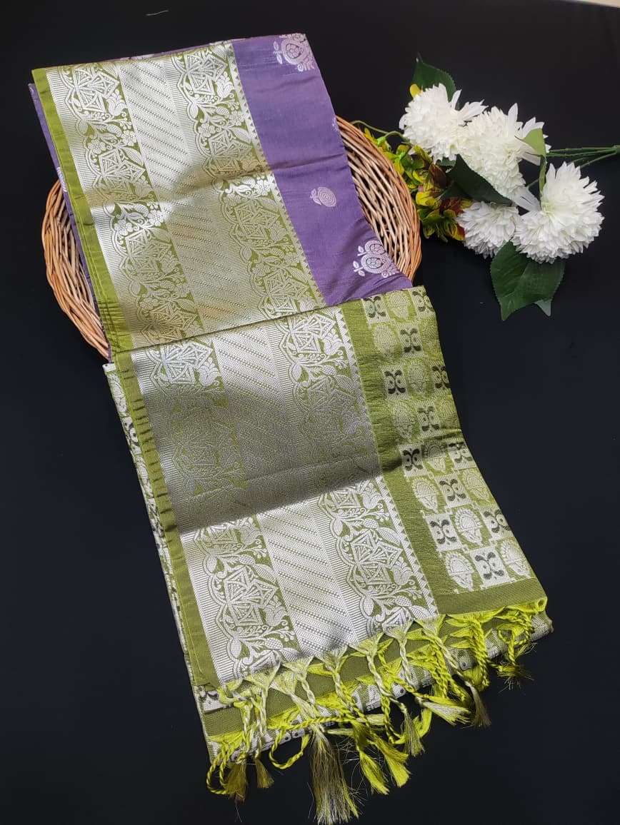 Semi Pure Art Silk Saree with elegant zari work for wedding wear