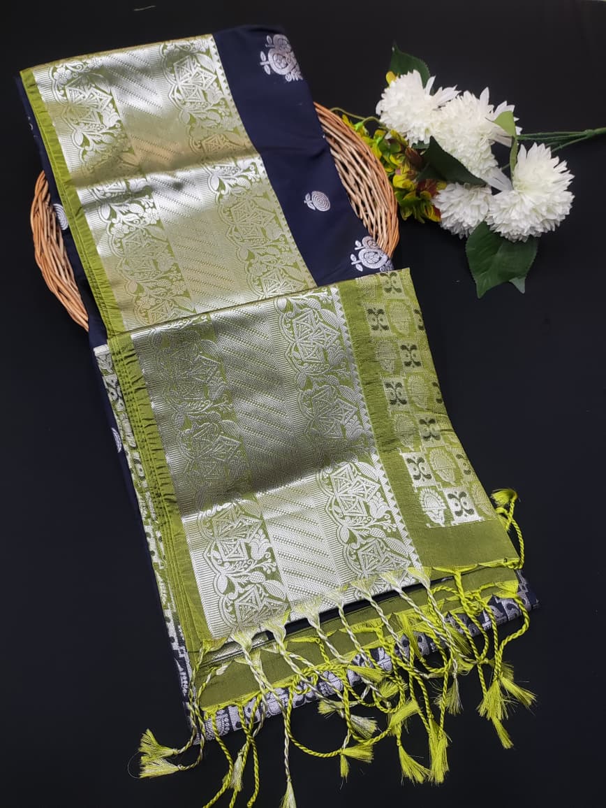 Semi Pure Art Silk Saree with elegant zari work for wedding wear