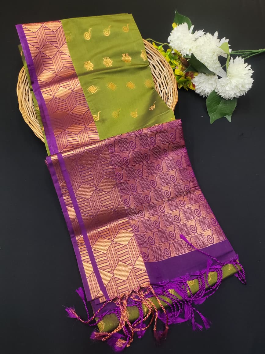 Semi Pure Art Silk Saree with elegant zari work for wedding wear