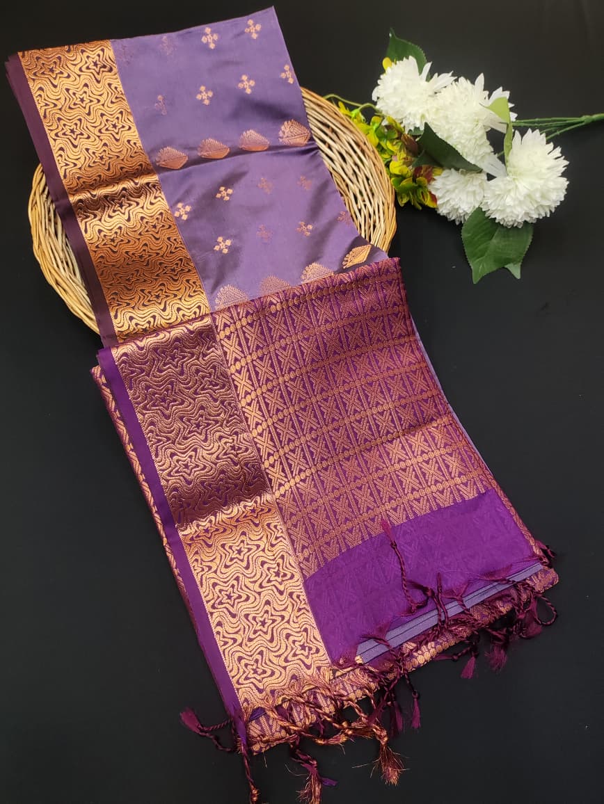Semi Pure Art Silk Saree with elegant zari work for wedding wear