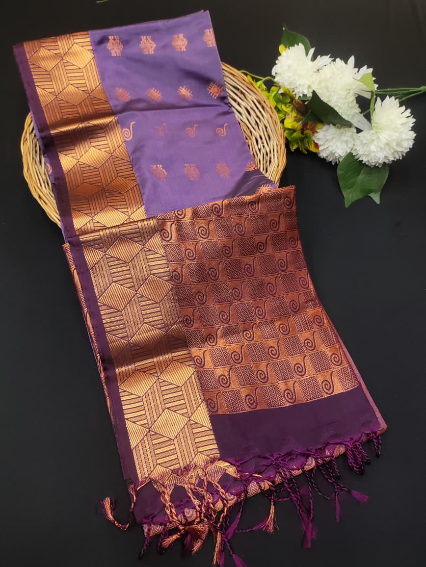 Semi Pure Art Silk Saree with elegant zari work for wedding wear