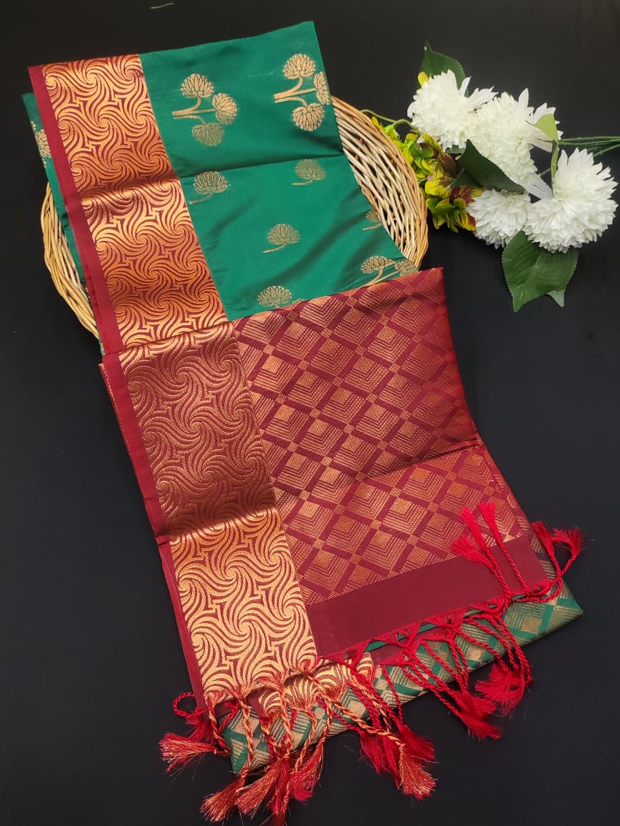 Semi Pure Art Silk Saree with elegant zari work for wedding wear