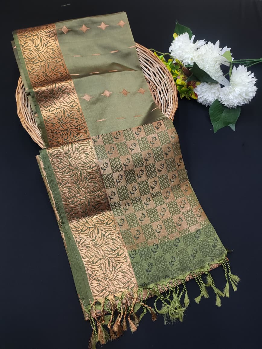 Semi Pure Art Silk Saree with elegant zari work for wedding wear