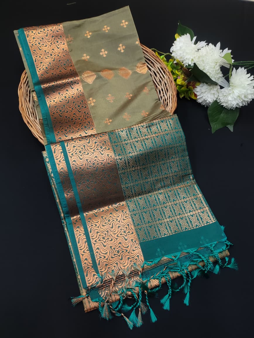 Semi Pure Art Silk Saree with elegant zari work for wedding wear