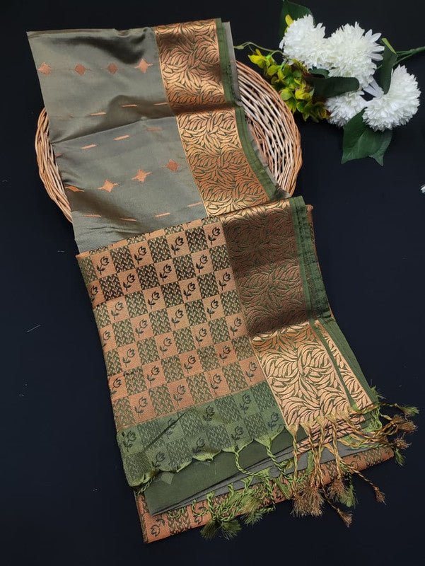 Semi Pure Art Silk Saree with elegant zari work for wedding wear