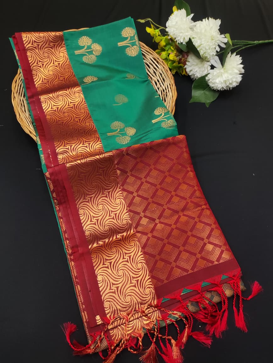 Semi Pure Art Silk Saree with elegant zari work for wedding wear